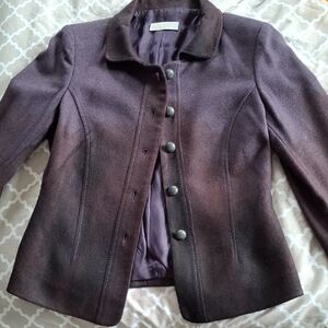 Milano Dark Plum Button-Front Blazer